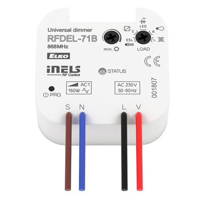 RFDEL-71B RF/OASiS & Touch, prijímač 868 MHz, multifunkčné prevedenie, stmievací aktor 