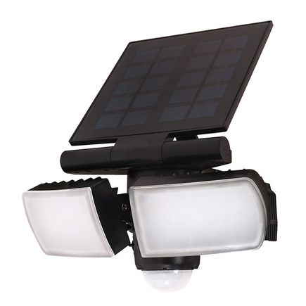 Solárne svietidlo so senzorom LED, 8W, 600lm, 4000K, IP44, čierna