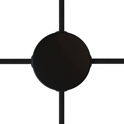 Stropná valcová mini rozeta so 4 bočnými otvormi, čierna