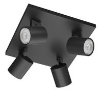 Stropné bodové svietidlo RUNNER GU10, 4x20W, IP20, čierna