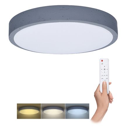 Stropné LED svietidlo GREY 60W, 3000K-6000K, 4200lm, 49cm, stmievateľné, DO, šedá