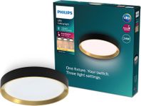 Stropné LED svietidlo HANNO 24W, 2700K, 2700lm, IP20, SceneSwitch, čierna/zlatá