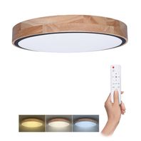 Stropné LED svietidlo IRON OAK 60W, 3000K-6000K, 4200lm, 51cm,stmievateľné, DO, dub/čierna