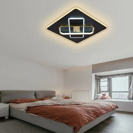 Stropné LED svietidlo s diaľkovým ovládačo 80W, 3000K-6500K, 4000lm, IP20, čierna