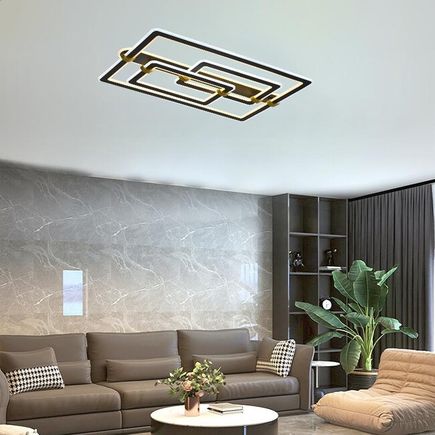 Stropné LED svietidlo s diaľkovým ovládačom 280W, 3000K-6500K, 22000lm, IP20, čierna/zlatá