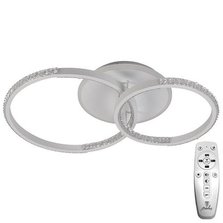 Stropné LED svietidlo s diaľkovým ovládačom 55W, 3000K-6500K, 4900lm, IP20, biela