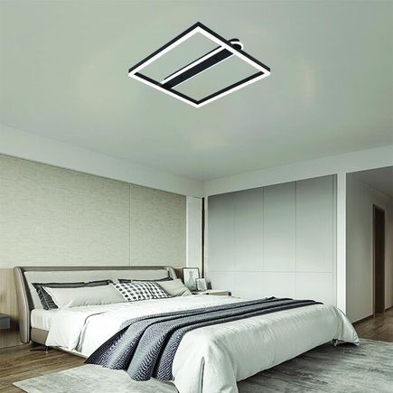 Stropné LED svietidlo s diaľkovým ovládačom 60W, 3000K-6500K, 3900lm, IP20, čierna