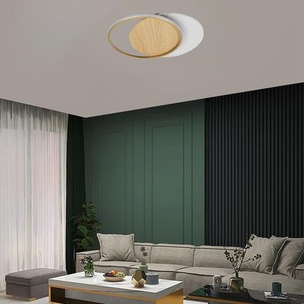 Stropné LED svietidlo s diaľkovým ovládačom 60W, 3000K-6500K, 5400lm, IP20, zlatá/ hnedá