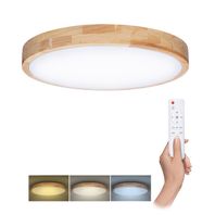 Stropné LED svietidlo SOLID OAK 48W, 3000K-6000K, 3360lm, 39cm, stmievateľné, DO, dub