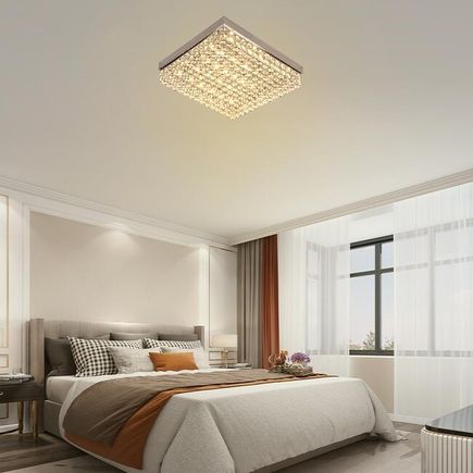 Stropné luxusné LED svietidlo s diaľkovým ovládačom 55W, 3000K-6500K, 2800lm, IP20, chróm