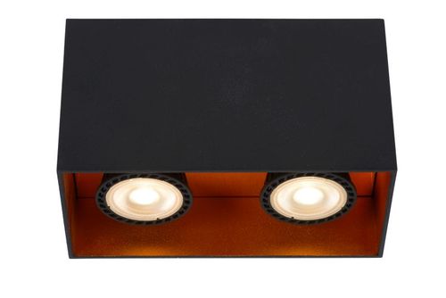 Stropné svietidlo BIDO GU10, 2x50W, IP20, čierna/zlatá