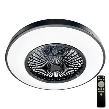 Stropné svietidlo LED + ventilátor-25W, 72W, 3000K-6500K, 5400lm, IP20, DO, čierna/biela