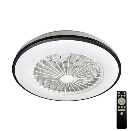 Stropné svietidlo OPAL LED + ventilátor 48W, 3000K-6500K, 3600lm, IP20, DO, biela/čierna