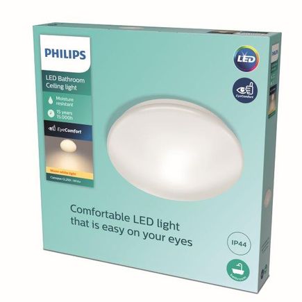 Stropné svietidlo Philips CANOPUS LED 20W, 2000lm, 2700K, 390mm, IP44, biela