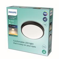 Stropné svietidlo Philips DORIS LED 17W, 1500lm, 313mm, 2700K, IP44, čierna