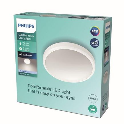Stropné svietidlo Philips DORIS LED 17W, 1700lm, 313mm, 4000K, IP44, biela