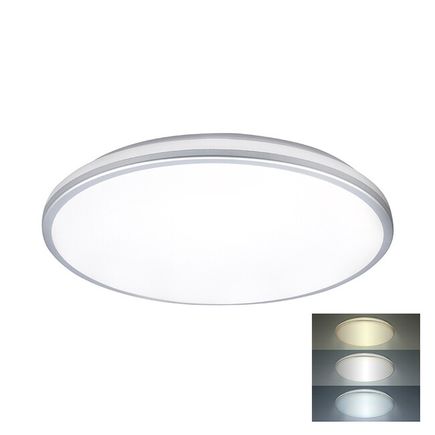Stropné svietidlo s ochranou proti vlhkosti LED 24W, 2150lm, 3CCT, 38cm, IP54, biela