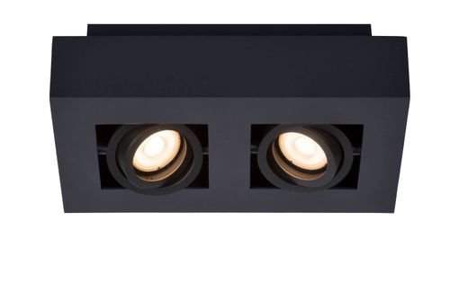 Stropné svietidlo XIRAX LED GU10, 2x5W, 2200K, 320lm, IP20, čierna 