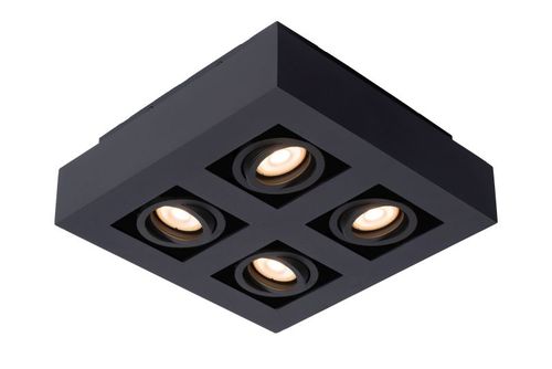 Stropné svietidlo XIRAX LED GU10, 4x5W, 2200K, 320lm, IP20, čierna