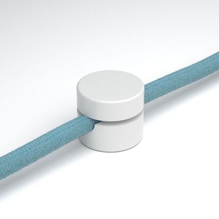 Univerzálna nástenná káblová svorka pre textilné elektrické káble, biela, 2ks