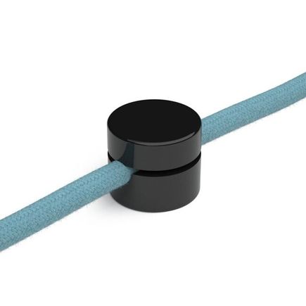 Univerzálna nástenná káblová svorka pre textilné elektrické káble, čierna, 2k