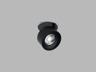 Zapustené bodové svietidlo KLIP LED, 11W, 3000K, 770lm, IP20, chrómová/čierna, DALI/PUSH