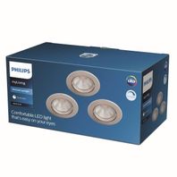 Zápustné svietidlo kruhové Philips SPARKLE LED 5,5W, 350lm, 2700K, IP20, nikel, 3-set