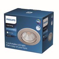 Zápustné svietidlo kruhové Philips SPARKLE LED 5,5W, 350lm, 2700K, IP20, nikel