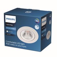 Zápustné svietidlo kruhové Philips SPARKLE LED 5,5W, 350lm, 2700K, IP20, biela