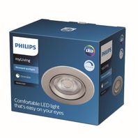 Zápustné svietidlo kruhové Philips SPARKLE LED 5W, 350lm, 2700K, IP20, nikel