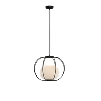 Závesná lampa MARINA LED, E27, 1x15W, IP20, O 45cm, čierna/biela