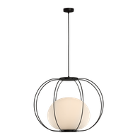 Závesná lampa MARINA LED E27, 1x15W, IP20, O 70cm, čierna/biela