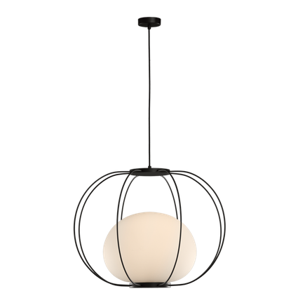 Závesná lampa MARINA LED E27, 1x15W, IP20, O 70cm, čierna/biela