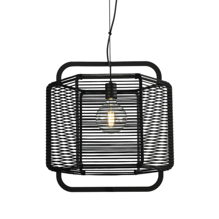 Závesné svietidlo CORDA LED E27, 1x15W, IP20, š.50cm, CL.I, čierna/čierna