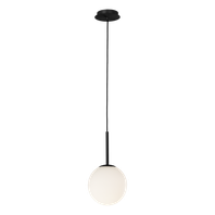 Závesné svietidlo PARMA  LED E27, IP44, 15W,o 18cm,  čierna/opál