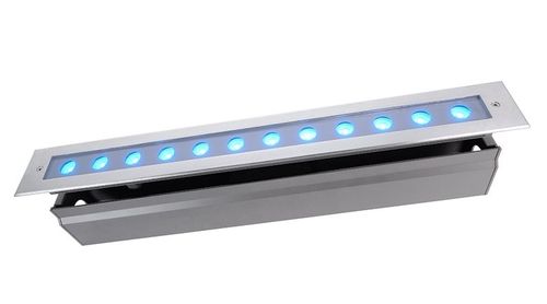 Zemné zápustné farebné LED svietidlo, 24V DC, 18W, 340lm, RGB, IP67, 549x68x32mm