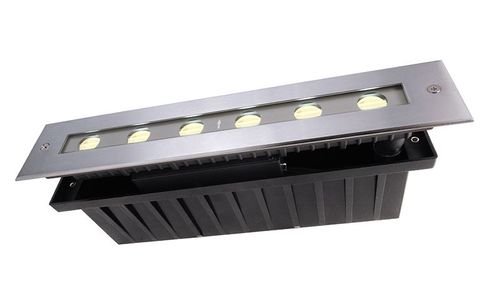 Zemné zápustné LED svietidlo, 230V, 10W, 730lm, 3000K, IP67, 328x63x65mm, asymmetric