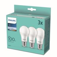 Žiarovka Philips LED E27, 14W, 1521lm, 4000K, biela, 3 ks v balení