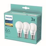 Žiarovka Philips LED E27, 8W, 806lm, 2700K, biela, 3 ks v balení