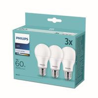 Žiarovka Philips LED E27, 9W, 806lm, 4000K, biela, 3 ks v balení