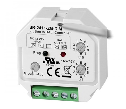 RF prevodník Zigbee na DALI DT6 signál, Stmievač DIM, Napájanie zo zdroja 12-24VDC, | Ledco