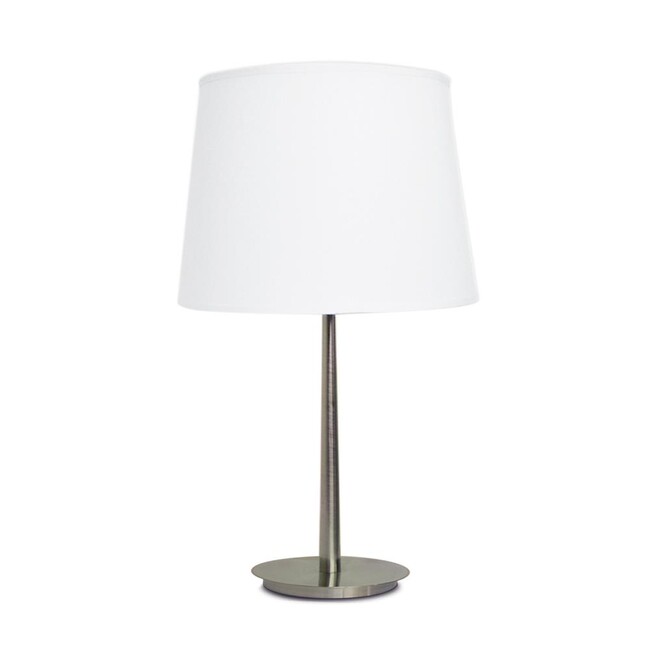 Stolová lampa MARTA E27, 15W, IP20, satinovaný nikel/biela, | ACB