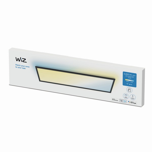 Philips WiZ Stropný panel LED 36W, 3400lm, 2700-6500K, IP20, 29,5x119,5cm, čierna