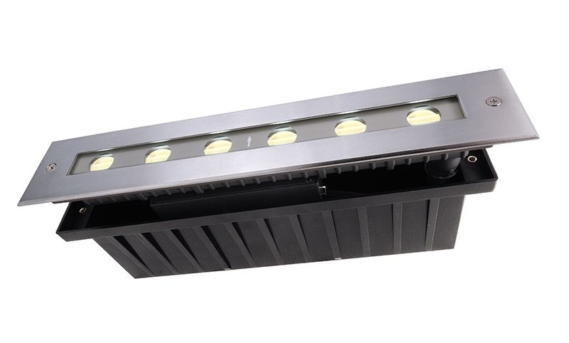 Zemné zápustné LED svietidlo, 230V, 10W, 730lm, 3000K, IP67, 328x63x65mm, asymmetric | KapegoLED